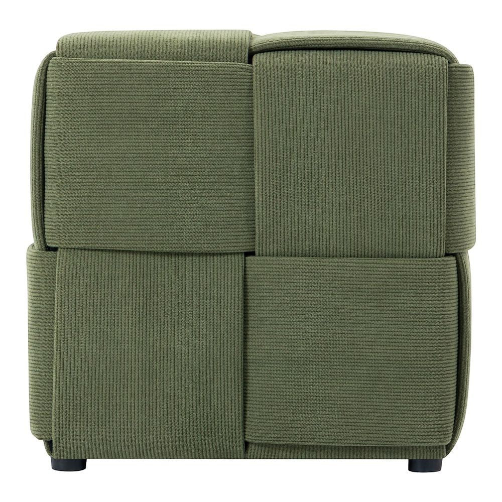 Pouf velours côtelé kaki
