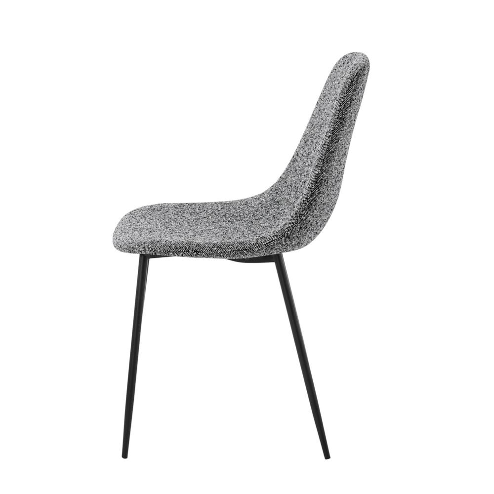 Chaise tissu chiné gris clair