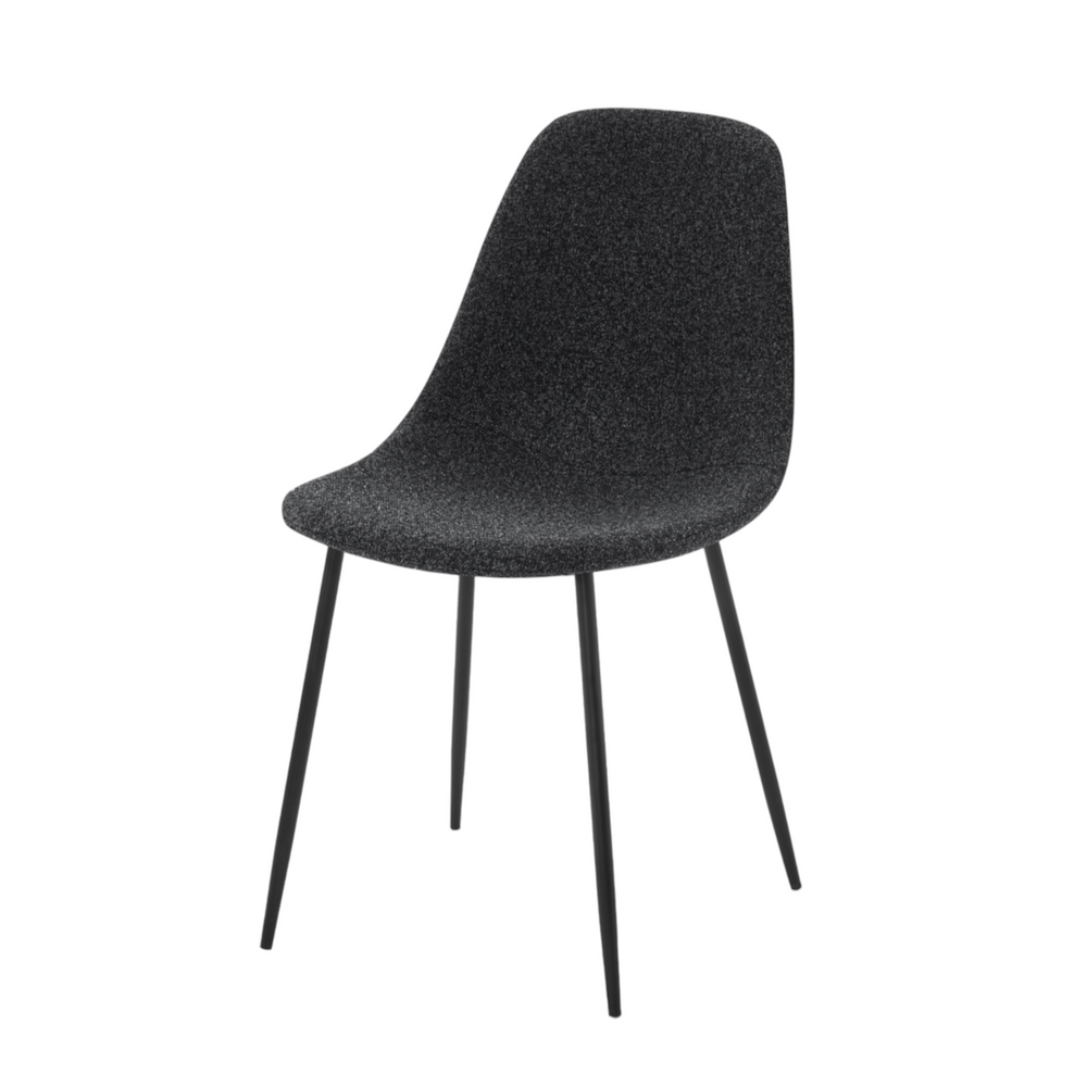 Chaise tissu chiné gris foncé